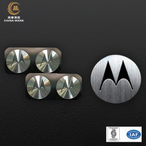 Excellent quality China Bags Accessories 3D Triangle Shape Metal Brushed Plate